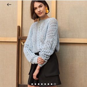 BRAND NEW La Redoute Blue Knit Crew Neck Sweater